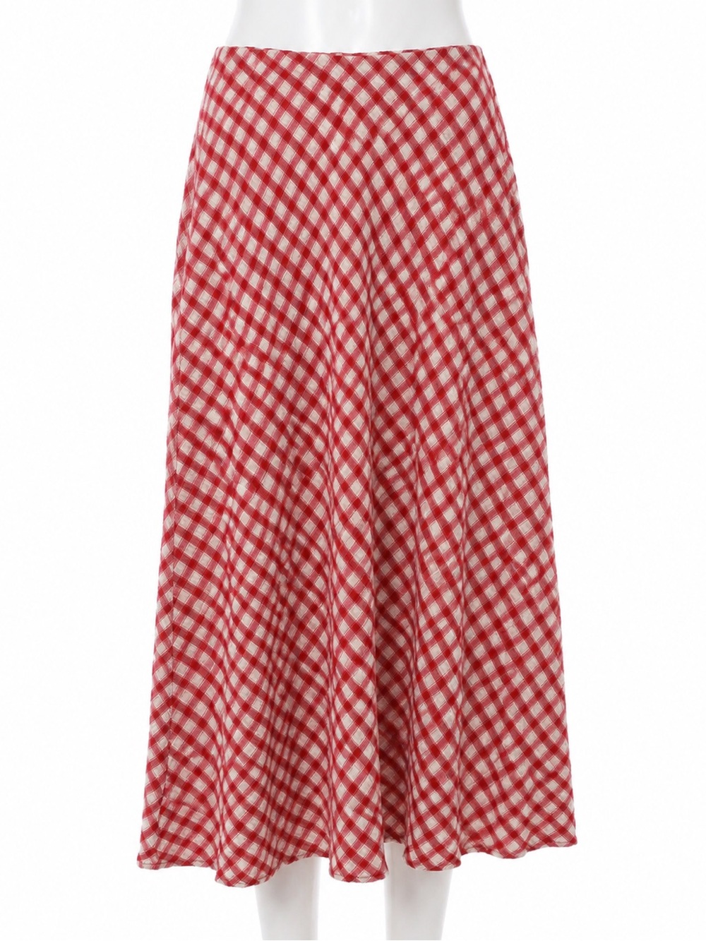 Universal Thread Red and White Gingham Midi Skirt